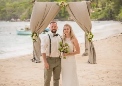 Jennifer Daniel are as a wedding couple