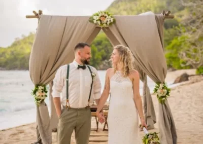 Jennifer Daniel holding hands and posing