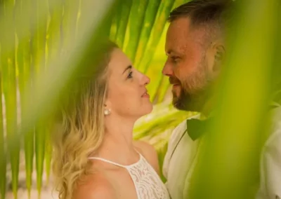 Jennifer Daniel looking at each other and smiling