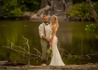 Jennifer Daniel Looking To Front and posing for wedding pic